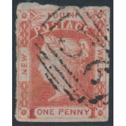 AUSTRALIA / NSW - 1852 1d brick-red Laureates, imperf., no watermark, used – SG # 48