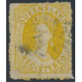 AUSTRALIA / QLD - 1861 6d yellow QV Chalon, perf. 14-16, small star watermark, used – SG # 20