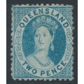 AUSTRALIA / QLD - 1868 2d blue QV Chalon, perf. 13, star watermark, MNG – SG # 60