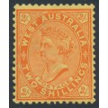 AUSTRALIA / WA - 1902 2/- vermilion on yellow QV, perf. 12½, MH – SG # 124