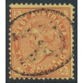 AUSTRALIA / WA - 1906 2/- orange-brown on yellow QV, perf. 12½, used – SG # 124b