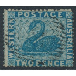 AUSTRALIA / WA - 1861 2d blue Swan, perf. 15:15, swan watermark, used – SG # 41