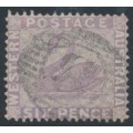 AUSTRALIA / WA - 1879 6d lilac Swan, perf. 14, upright watermark, used – SG # 75a