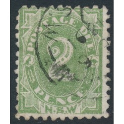 AUSTRALIA / NSW - 1891 2d green Postage Due, perf. 10:10, used – SG # D3