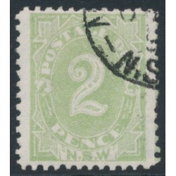 AUSTRALIA / NSW - 1891 2d green Postage Due, perf. 11:11, used – SG # D3a