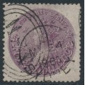 AUSTRALIA / NSW - 1861 5/- dull violet Coin, perf. 13:13, used – SG # 174a