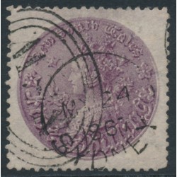 AUSTRALIA / NSW - 1861 5/- dull violet Coin, perf. 13:13, used – SG # 174a