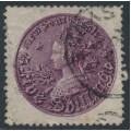 AUSTRALIA / NSW - 1875 5/- deep rose-lilac Coin, perf. 13:13, used – SG # 176