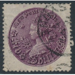 AUSTRALIA / NSW - 1875 5/- deep rose-lilac Coin, perf. 13:13, used – SG # 176