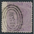 AUSTRALIA / NSW - 1867 10d lilac QV, perf. 13:13, ‘10’ watermark, used – SG # 205