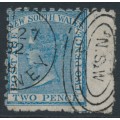AUSTRALIA / NSW - 1881 2d pale blue QV, perf. 13:13, used – SG # 210a