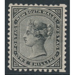 AUSTRALIA / NSW - 1884 1/- black QV, perf. 11:12, MH – SG # 237d