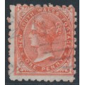 AUSTRALIA / NSW - 1886 1d scarlet QV, perf. 10:10, NSW watermark, used – SG # 243