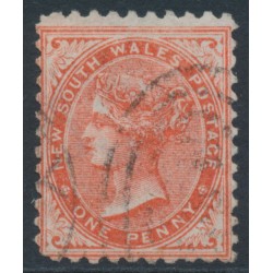 AUSTRALIA / NSW - 1886 1d scarlet QV, perf. 11:12, NSW watermark, used – SG # 243a