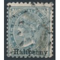 AUSTRALIA / NSW - 1891 ½d on 1d grey QV, perf. 11:12, used – SG # 266
