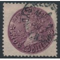 AUSTRALIA / NSW - 1897 5/- reddish purple Coin, perf. 11:11, used – SG # 297c