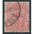 AUSTRALIA / NSW - 1907 1d dull rose Shield, double-lined A watermark, used – SG # 354