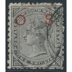 AUSTRALIA / NSW - 1881 1/- black QV, perf. 13:10, o/p OS, used – SG # O12ba