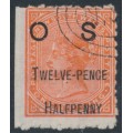 AUSTRALIA / NSW - 1891 12½d on 1/- red QV, perf. 11:12, o/p OS, CTO – SG # O57