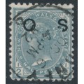 AUSTRALIA / NSW - 1892 ½d grey QV, perf. 10:10, o/p OS, used – SG # O58
