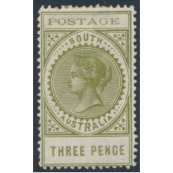 AUSTRALIA / SA - 1902 3d olive-green Long Tom, thin POSTAGE, MH – SG # 268