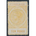 AUSTRALIA / SA - 1902 10d dull orange-buff Long Tom, thin POSTAGE, MH – SG # 274