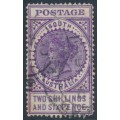 AUSTRALIA / SA - 1905 2/6 violet Long Tom, thick POSTAGE, crown SA wmk, used – SG # 289