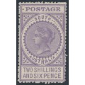 AUSTRALIA / SA - 1910 2/6 violet Long Tom, thick POSTAGE, crown A wmk, MH – SG # 304a