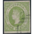 AUSTRALIA / VIC - 1857 1d yellow-green Emblems, star watermark, used – SG # 41