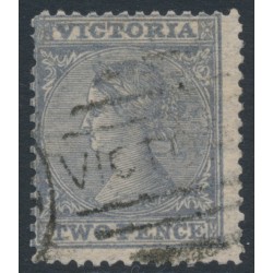 AUSTRALIA / VIC - 1865 2d dull lilac QV, perf. 13, '2' watermark, used – SG # 109b