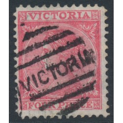 AUSTRALIA / VIC - 1880 4d rosine QV, perf. 12, V crown watermark, used – SG # 144e