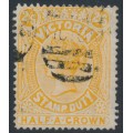 AUSTRALIA / VIC - 1884 2/6 yellow QV Stamp Duty, used – SG # 292a