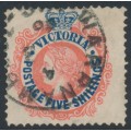 AUSTRALIA / VIC - 1901 5/- scarlet/blue QV, V crown watermark, used – SG # 398a