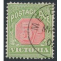 AUSTRALIA / VIC - 1895 5/- red/green Postage Due, upright watermark, CTO – SG # D20