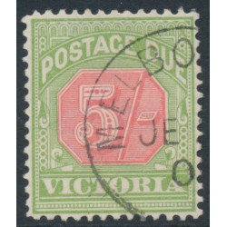 AUSTRALIA / VIC - 1895 5/- red/green Postage Due, upright watermark, CTO – SG # D20