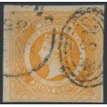 AUSTRALIA / NSW - 1855 8d orange Diadem, imperforate, '8' watermark, used – SG # 98