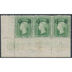 AUSTRALIA / NSW - 1882 3d green Diadem, corner block, o/p OS, MH – SG # O22