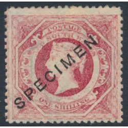 AUSTRALIA / NSW - 1870 1/- carmine Diadem, perf. 13:13, o/p SPECIMEN, MH – SG # 169s