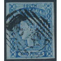 AUSTRALIA / NSW - 1851 2d Prussian blue Laureates, imperf., no watermark, used – SG # 57