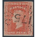 AUSTRALIA / NSW - 1856 1d orange-red Diadem - Sutton Forest cancel – SG # 109