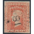 AUSTRALIA / NSW - 1856 1d orange-red Diadem - St. Peters cancel – SG # 109