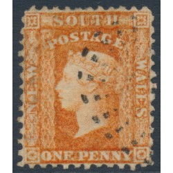 AUSTRALIA / NSW - 1860 1d orange-red Diadem, perf. 12:12, ‘1’ watermark, used – SG # 131