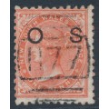 AUSTRALIA / NSW - 1884 1d orange QV, o/p OS - Piper's Flat cancel – SG # O20b