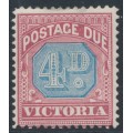 AUSTRALIA / VIC - 1894 4d dull blue/pale claret Postage Due, MH – SG # D4a