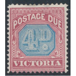 AUSTRALIA / VIC - 1894 4d dull blue/pale claret Postage Due, MH – SG # D4a