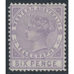 AUSTRALIA / WA - 1879 6d lilac Telegraph Stamp, MH – SG # T2