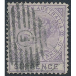 AUSTRALIA / WA - 1879 6d lilac Telegraph Stamp, postally used – SG # T2