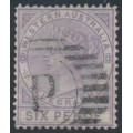 AUSTRALIA / WA - 1879 6d lilac Telegraph Stamp, postally used – SG # T2