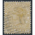 AUSTRALIA / WA - 1879 1d bistre Telegraph Stamp, perf. 12½, postally used – SG # T1a