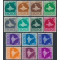 INDIA - 1957 1np to 90np Map of India set of 14, MNH – SG # 375-385a